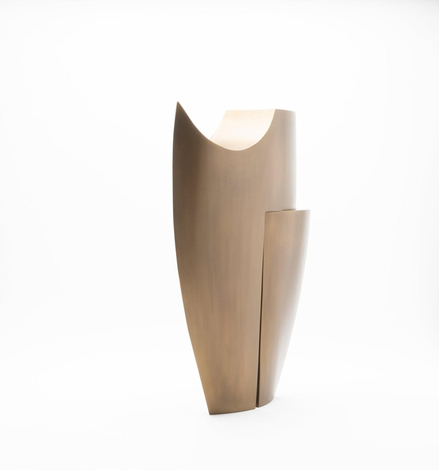 Modern Abstract Sculpture in Bronze Patina Brass by Patrick Coard Paris
