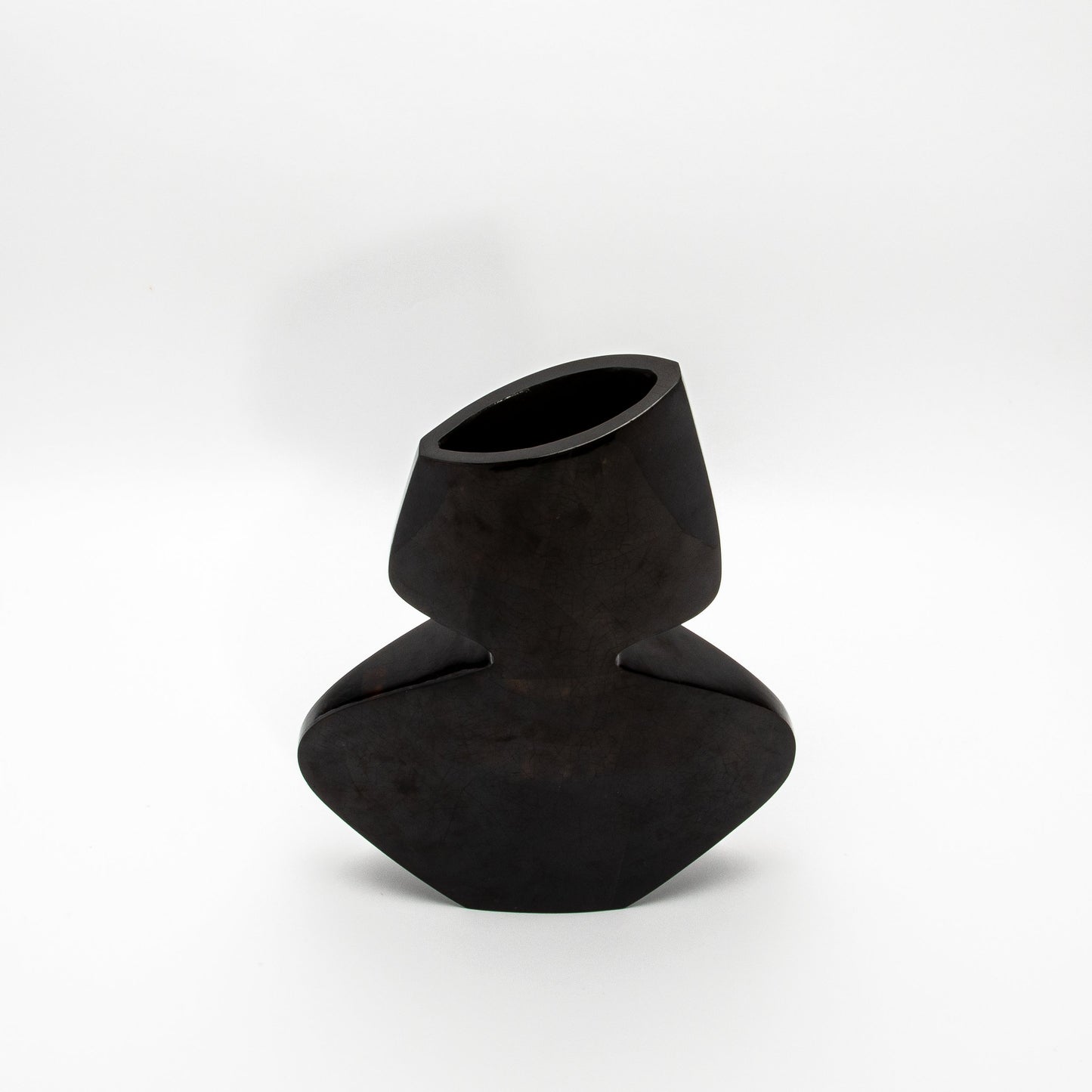 Sculptural Vase in Black Shell by R&Y Augousti