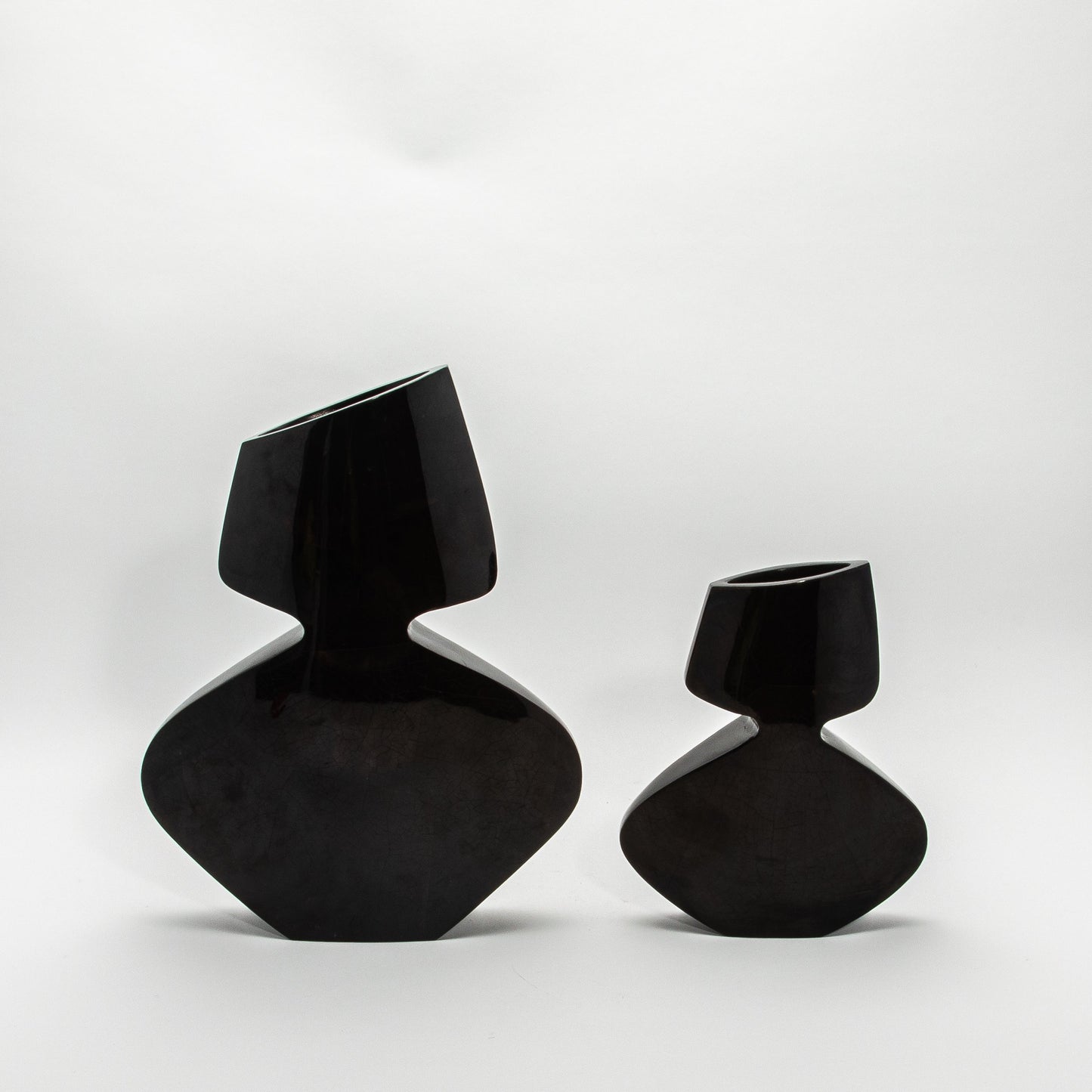 Sculptural Vase in Black Shell by R&Y Augousti