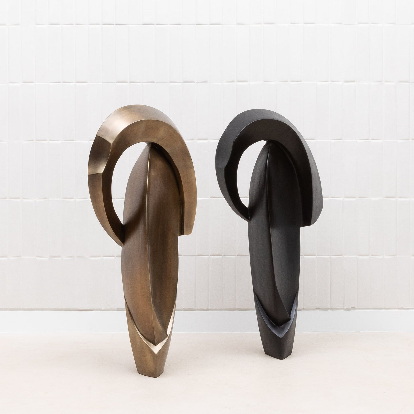Modern Abstract Sculpture in Black Oak by Patrick Coard Paris