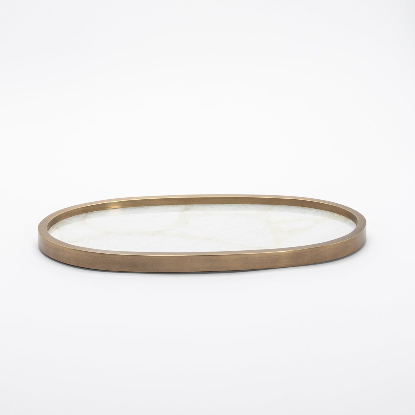 Tray in Quartz with Bronze Patina Brass by Kifu Paris