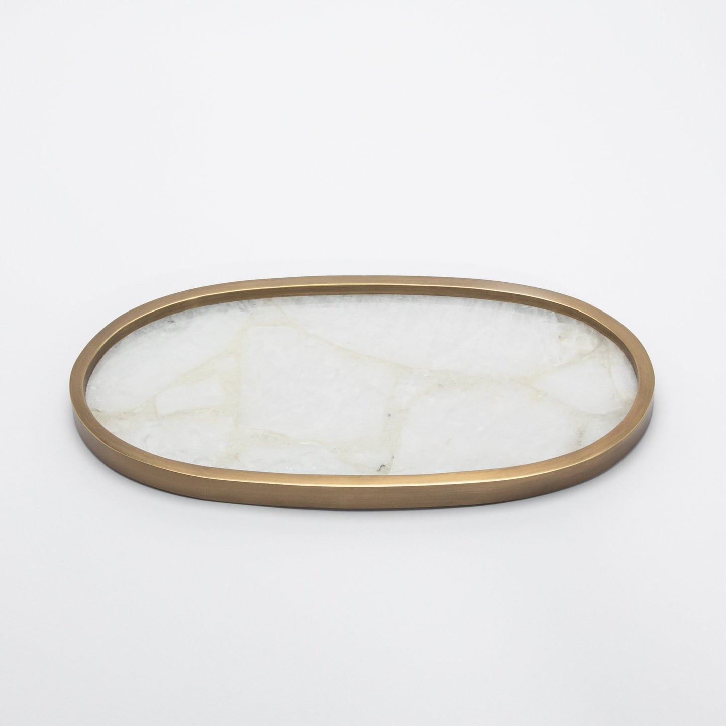 Tray in Quartz with Bronze Patina Brass by Kifu Paris