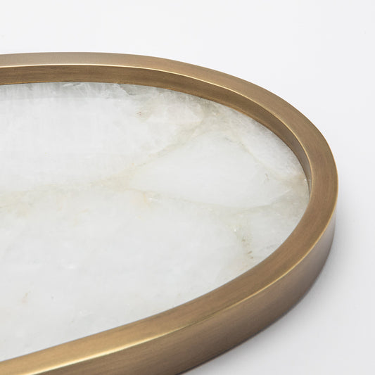 Tray in Quartz with Bronze Patina Brass by Kifu Paris