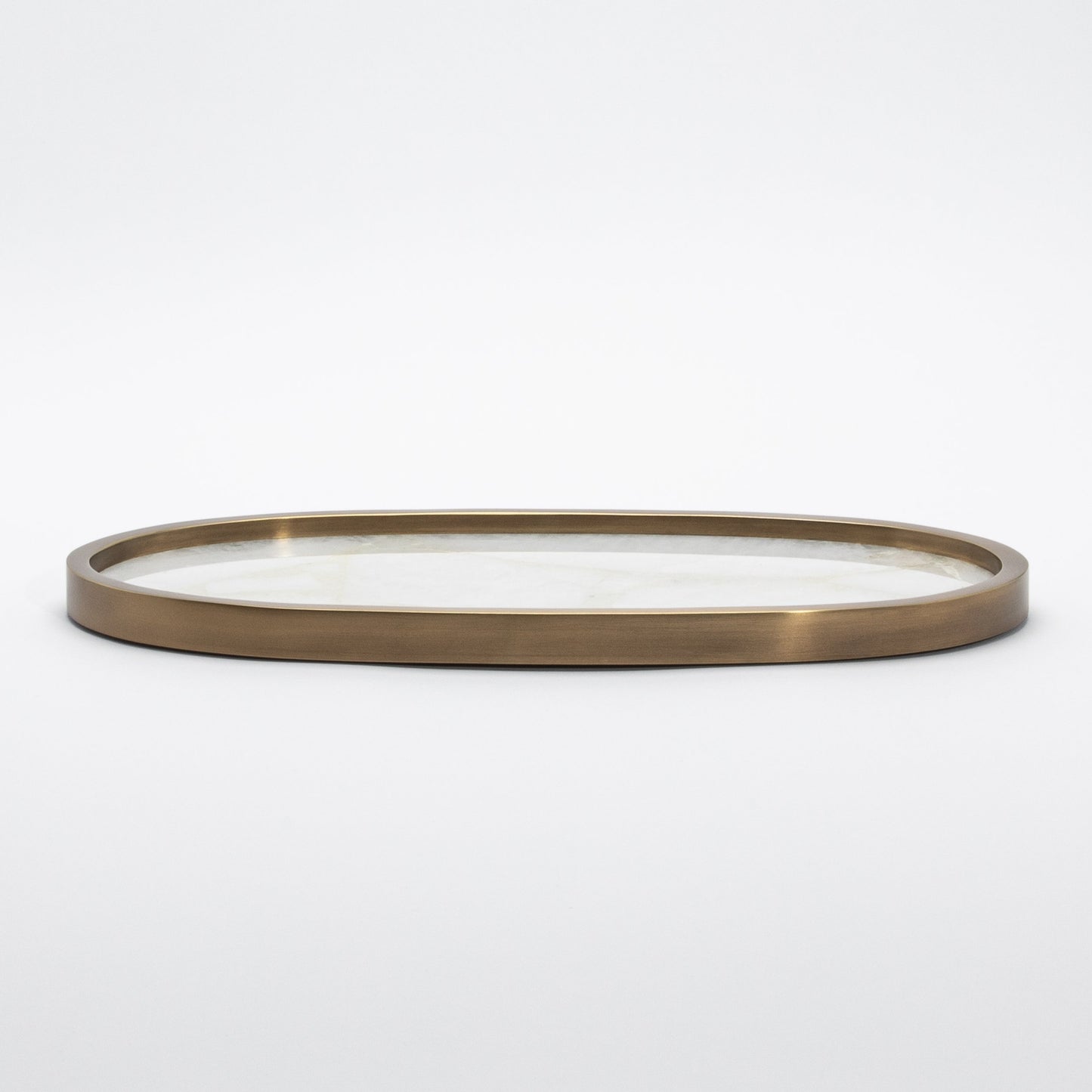 Tray in Quartz with Bronze Patina Brass by Kifu Paris