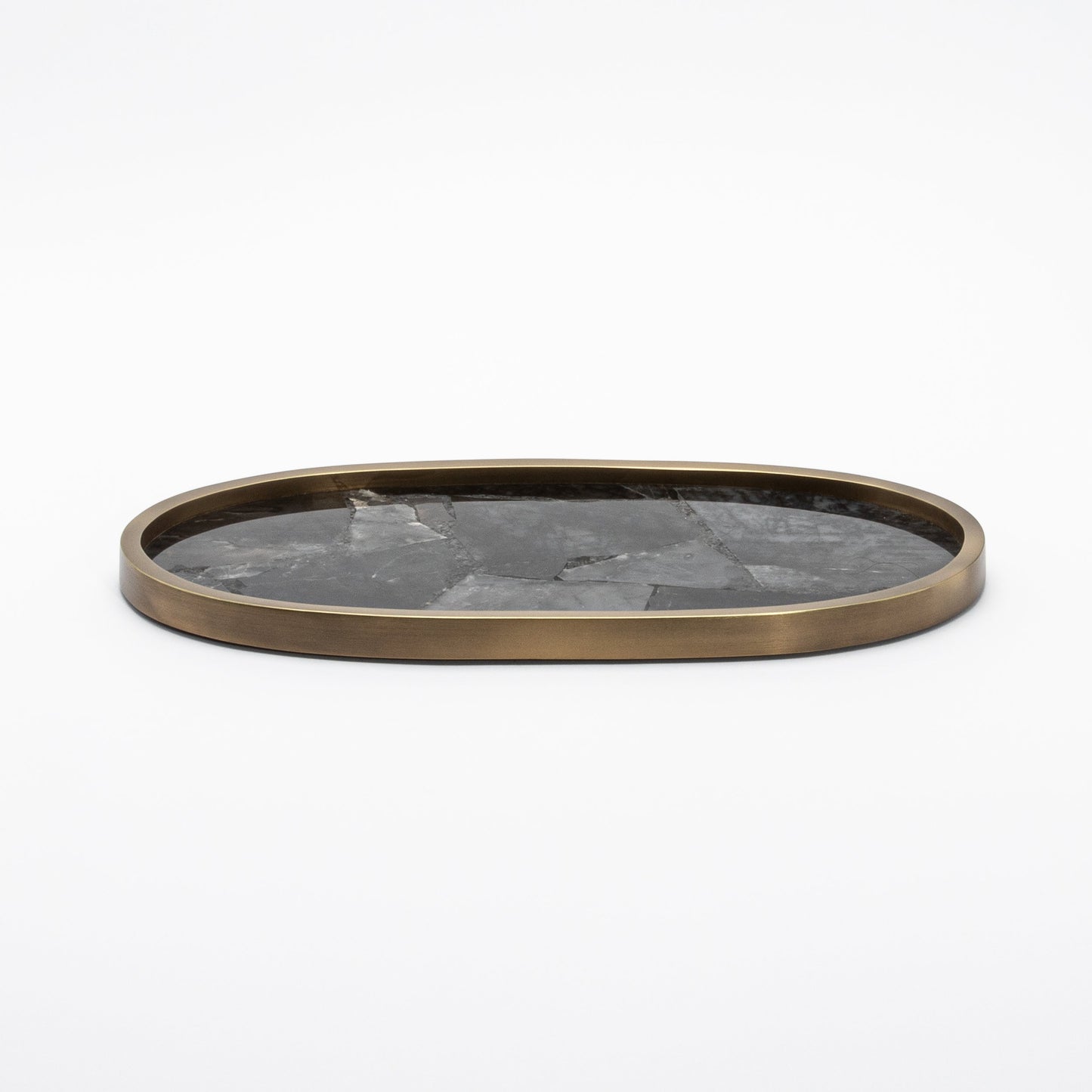 Tray in Quartz with Bronze Patina Brass by Kifu Paris