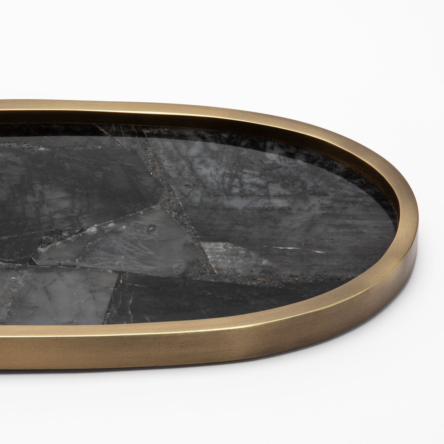 Tray in Quartz with Bronze Patina Brass by Kifu Paris