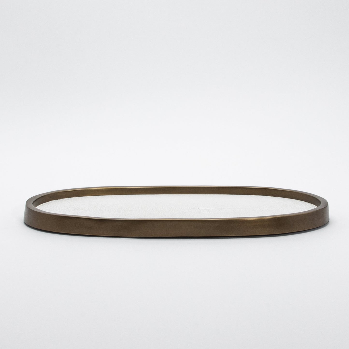 Tray in Shagreen with Bronze Patina Brass by Kifu Paris