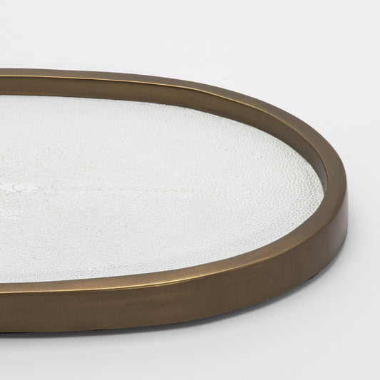 Tray in Shagreen with Bronze Patina Brass by Kifu Paris