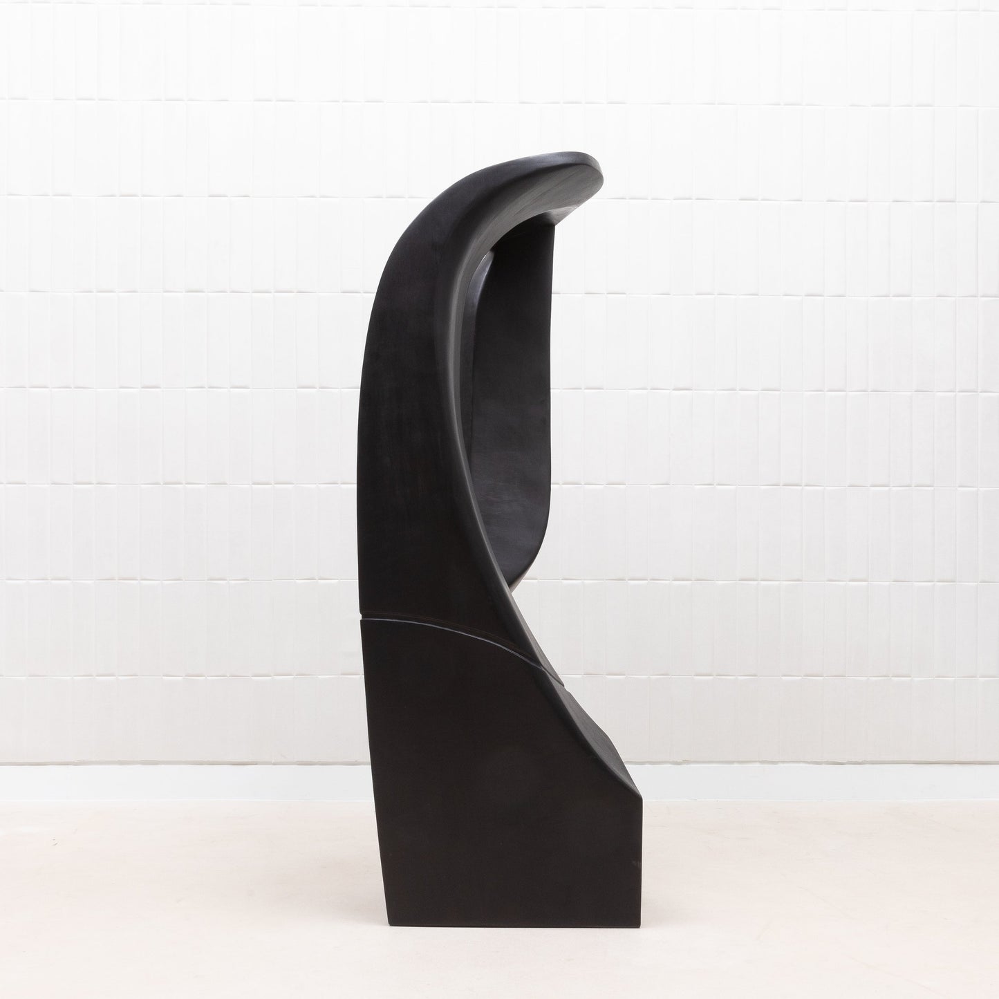 Modern Abstract Sculpture in Black Oak by Patrick Coard Paris