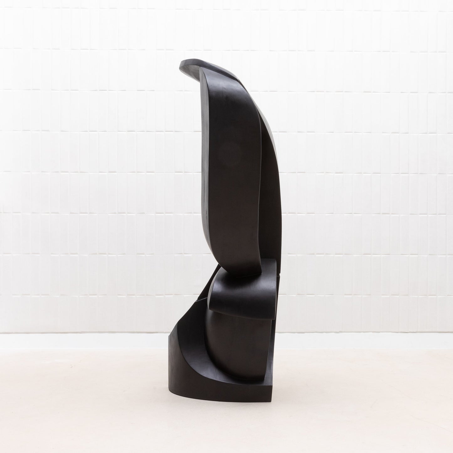 Modern Abstract Sculpture in Black Oak by Patrick Coard Paris