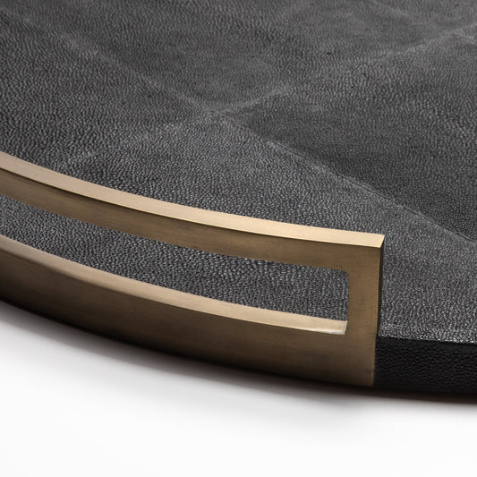 Extra Large Round Tray in Shagreen by R&Y Augousti