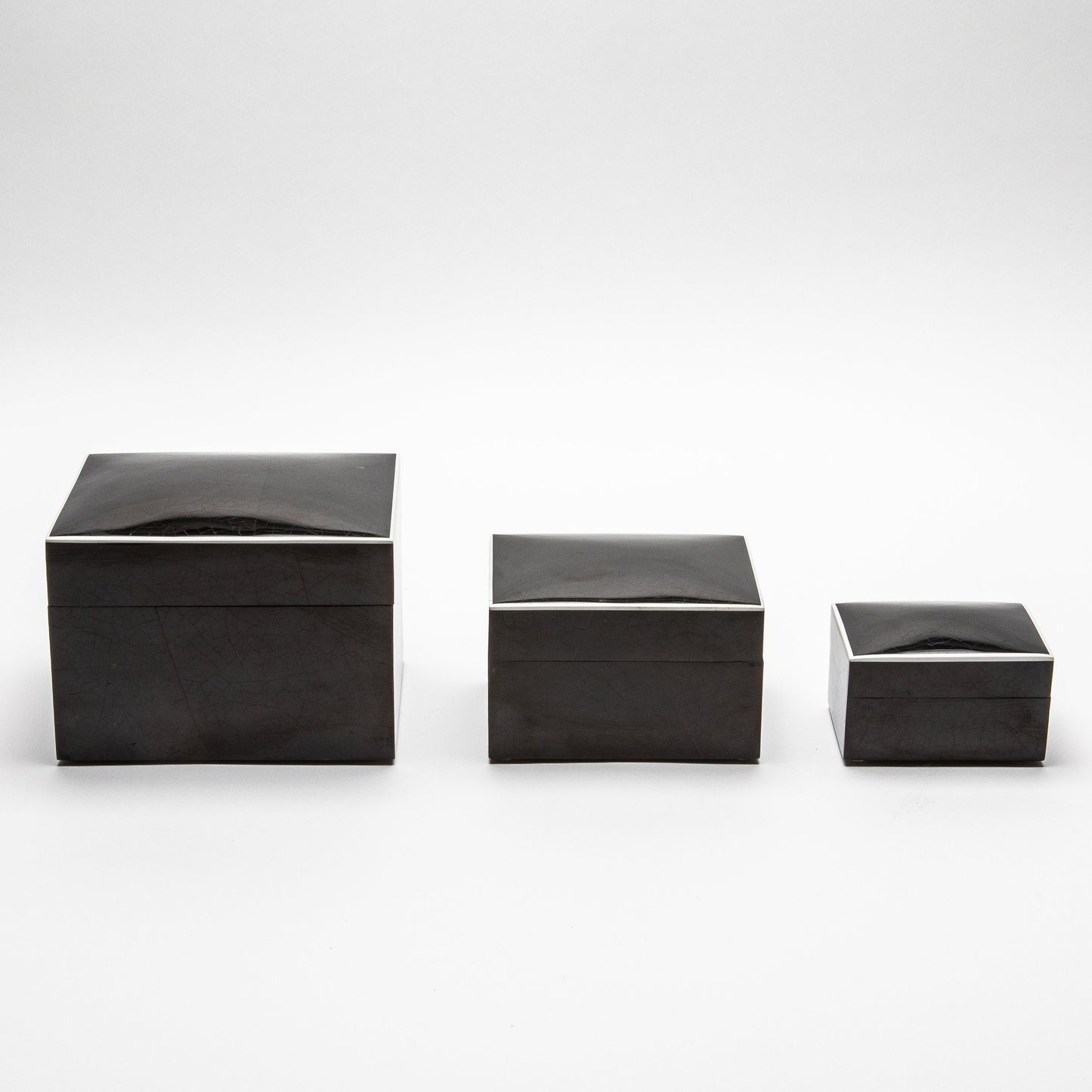 Set of 3 Curved Top Boxes in Pen Shell by R&Y Augousti
