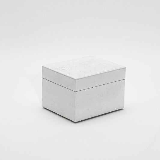 Set of 3 Curved Top Boxes in White Shagreen by R&Y Augousti