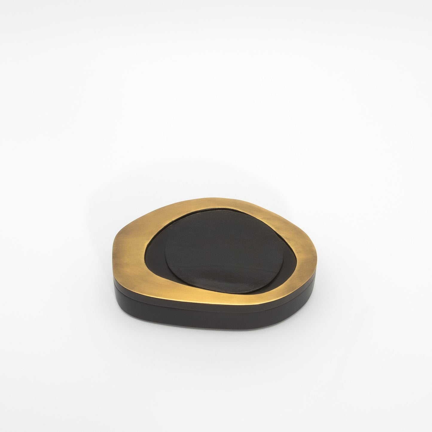 Set of 2 Boxes in Black Oak with Bronze Patina Brass by R&Y Augousti