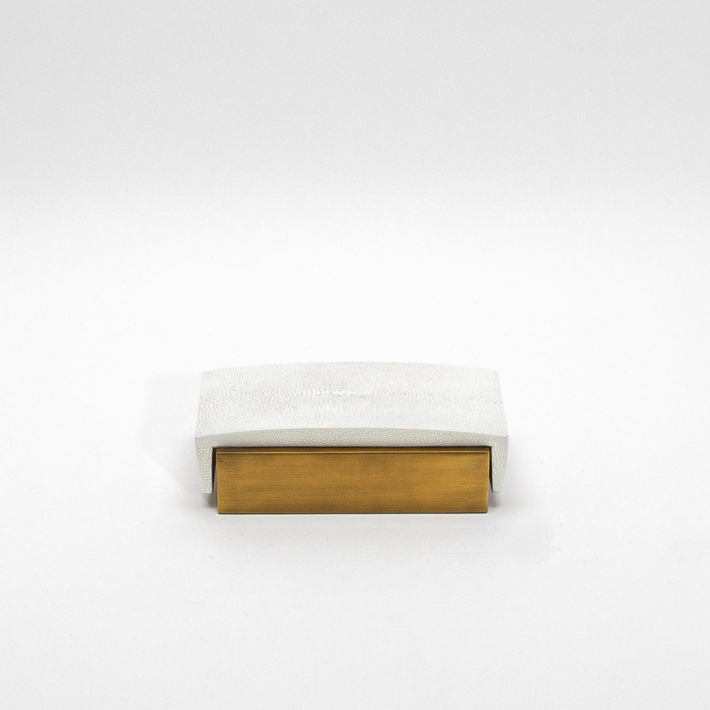 Set of 3 Boxes in White Shagreen and Bronze Patina Brass by R&Y Augousti