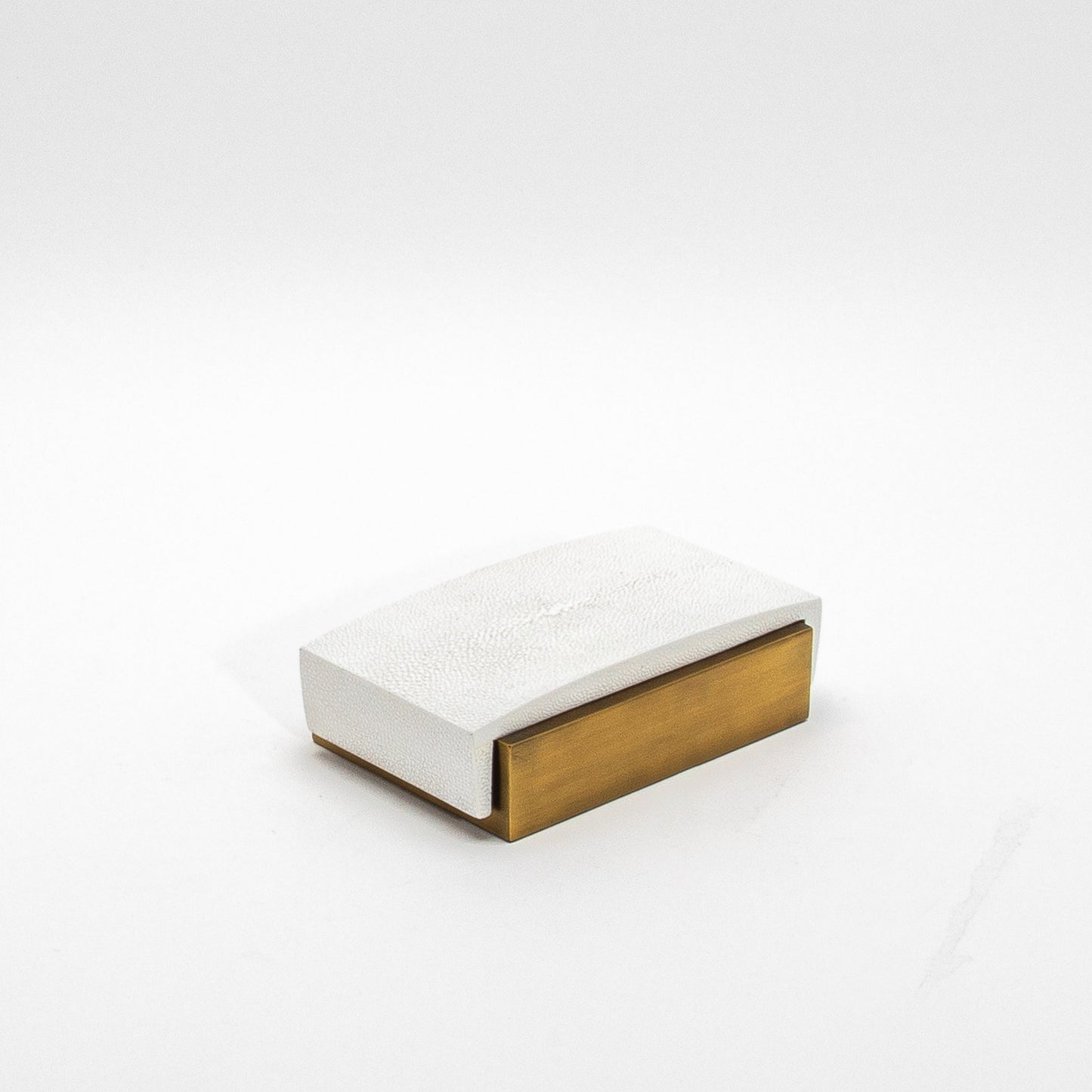 Set of 3 Boxes in White Shagreen and Bronze Patina Brass by R&Y Augousti