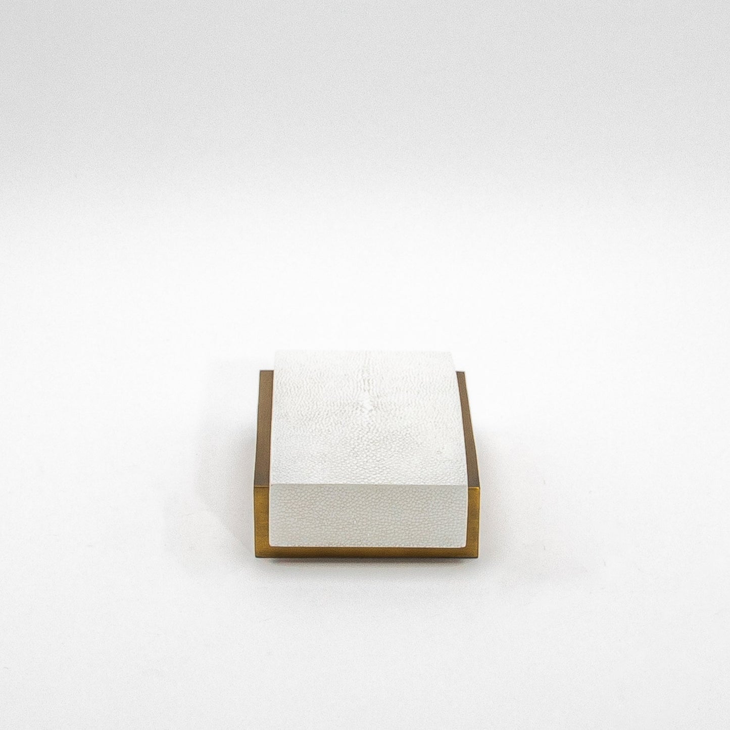 Set of 3 Boxes in White Shagreen and Bronze Patina Brass by R&Y Augousti