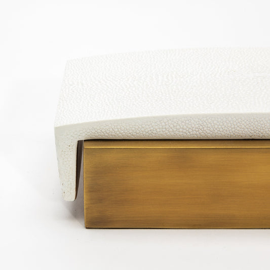 Set of 3 Boxes in White Shagreen and Bronze Patina Brass by R&Y Augousti