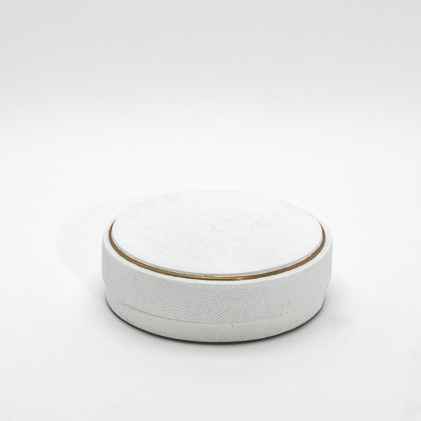 Set of 3 Boxes in White Shagreen with Brass Frame by R&Y Augousti