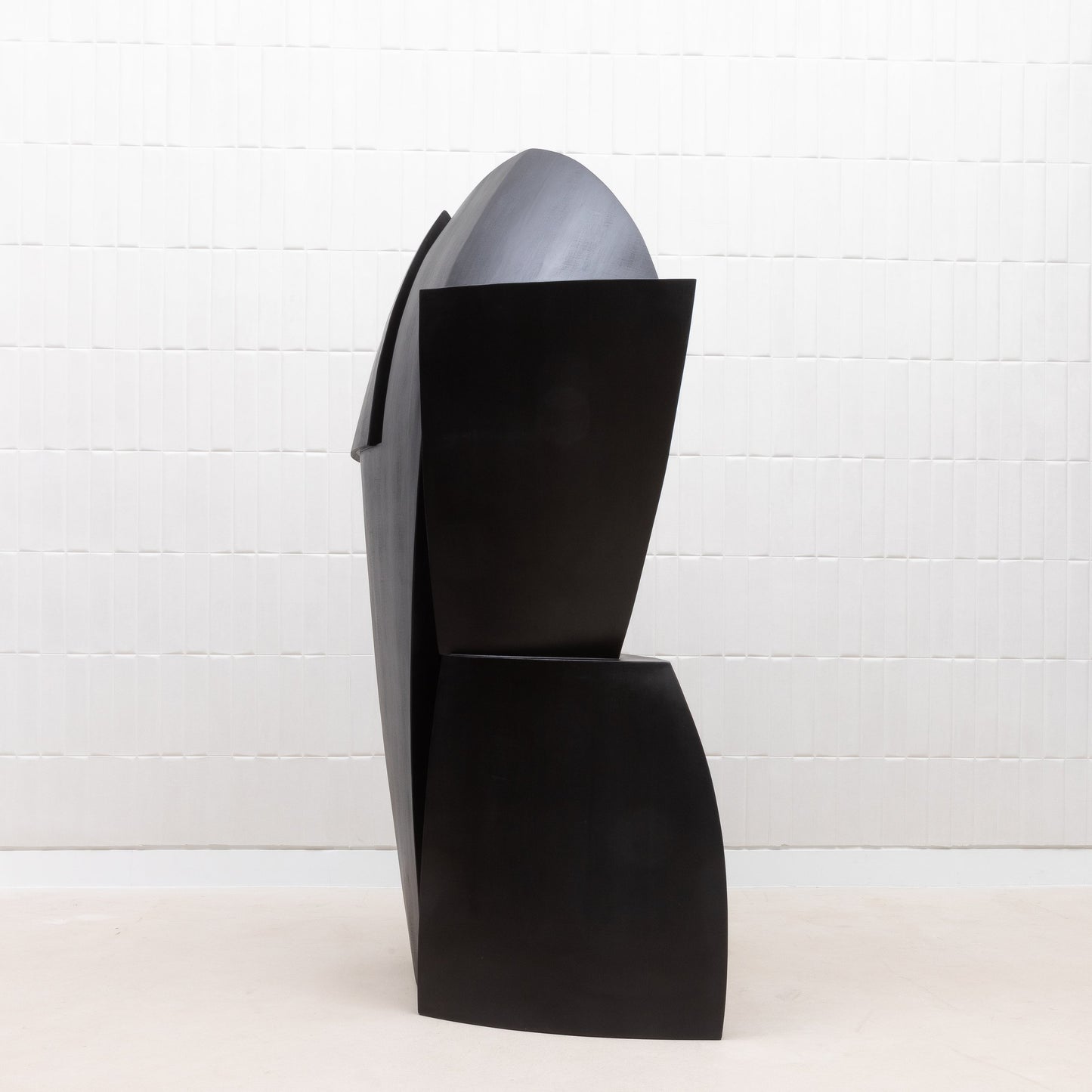 Modern Abstract Sculpture in Black Oak by Patrick Coard Paris
