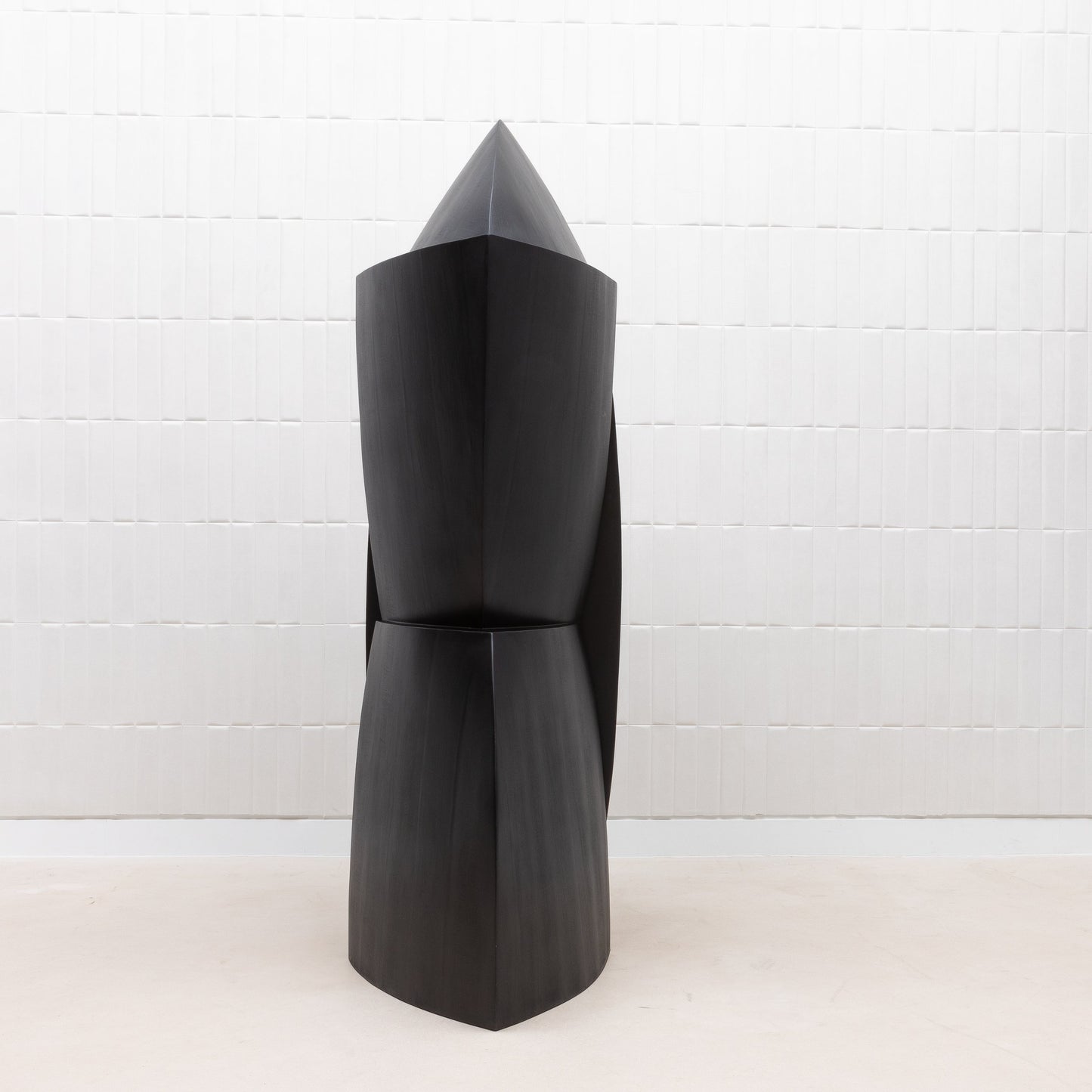 Modern Abstract Sculpture in Black Oak by Patrick Coard Paris