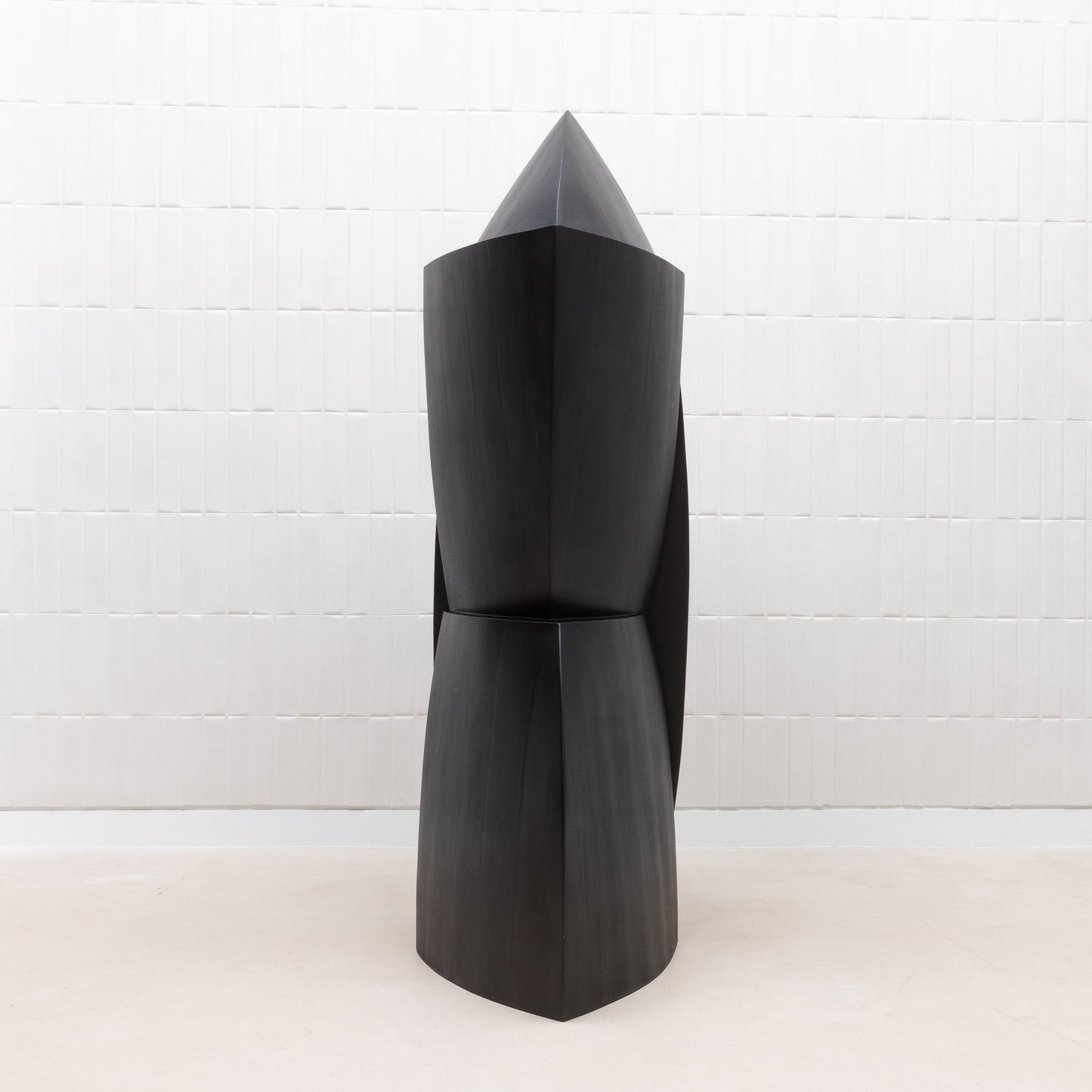 Modern Abstract Sculpture in Black Oak by Patrick Coard Paris
