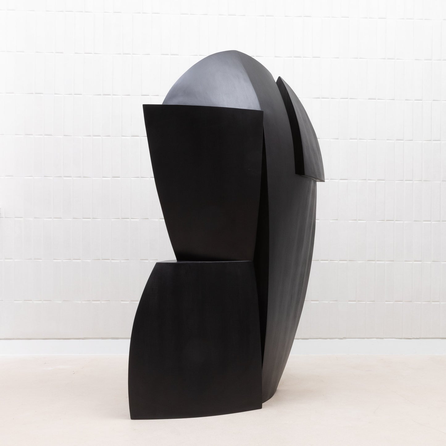 Modern Abstract Sculpture in Black Oak by Patrick Coard Paris
