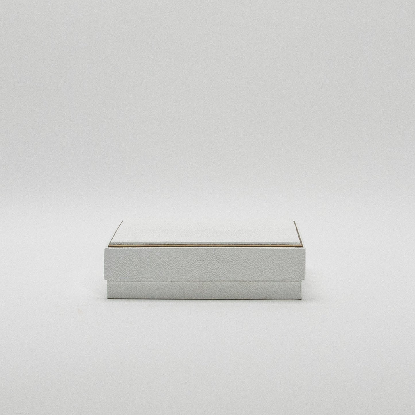 Set of 3 Square Boxes in White Shagreen with Brass Frame by R&Y Augousti