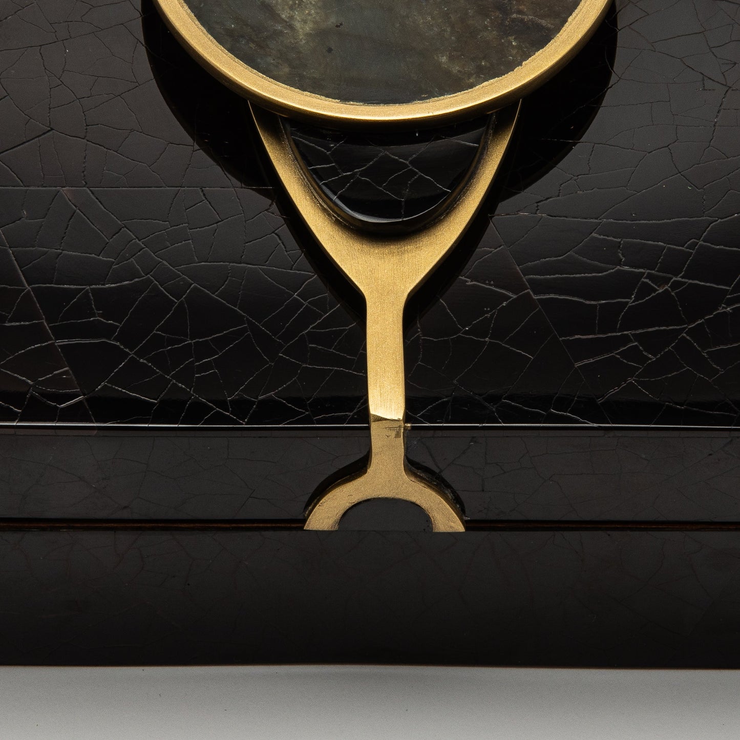 Set of 2 Boxes in Shell with Semi-Precious Stone and Brass by Kifu Paris