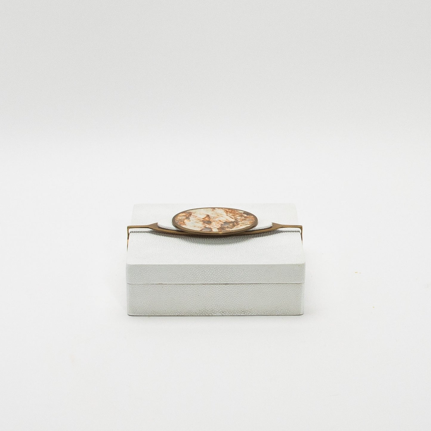 Set of 2 Boxes in Shagreen with Semi-Precious Stone and Brass by Kifu Paris