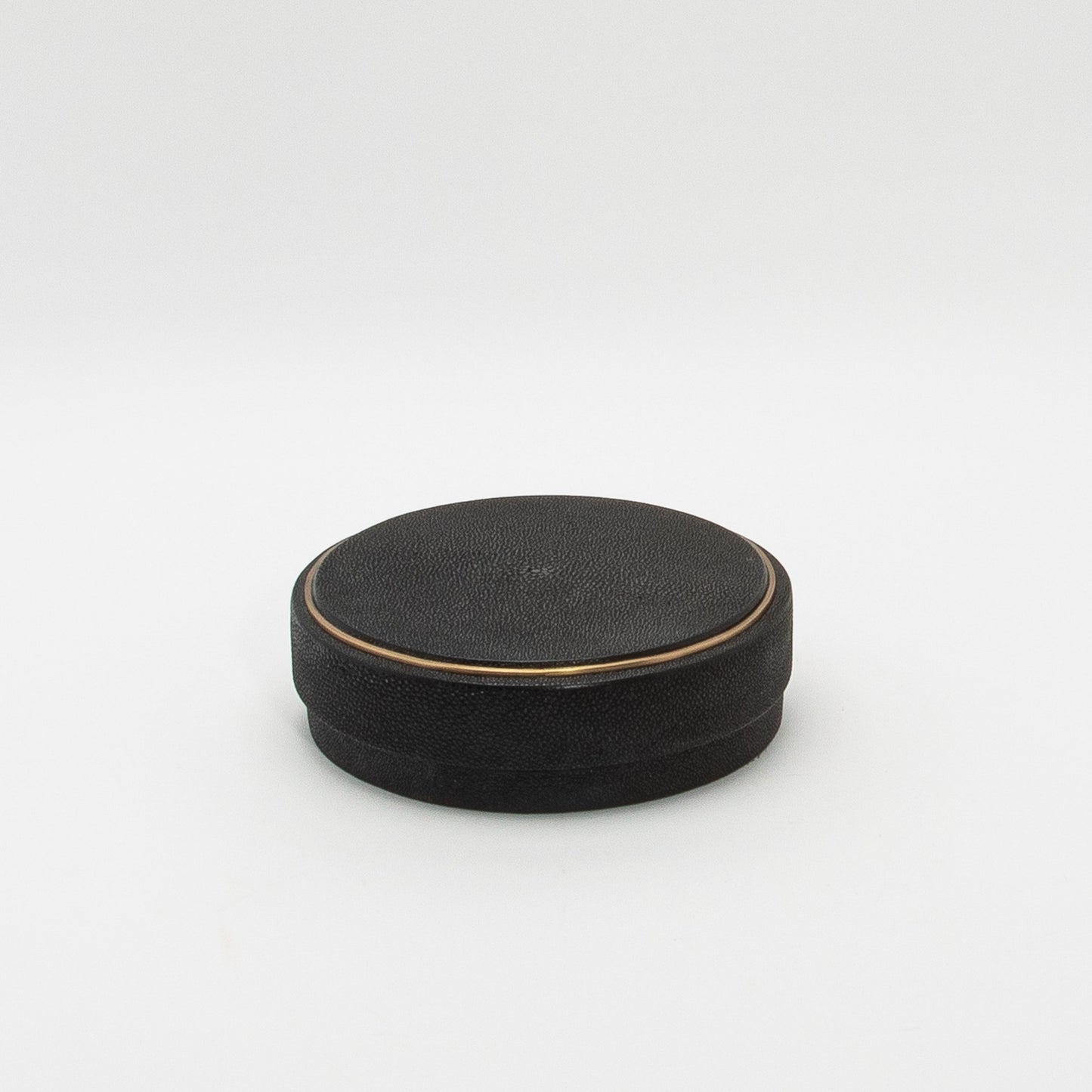 Set of 3 Boxes in Black Shagreen with Brass Frame by R&Y Augousti