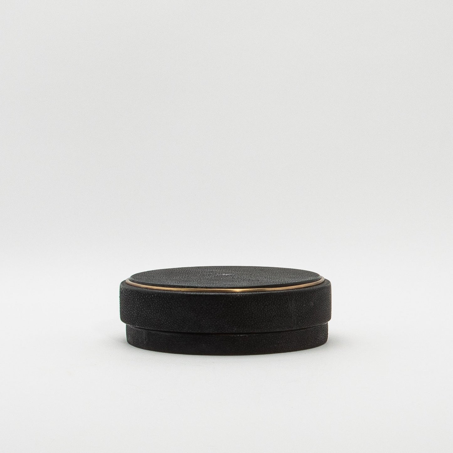 Set of 3 Boxes in Black Shagreen with Brass Frame by R&Y Augousti
