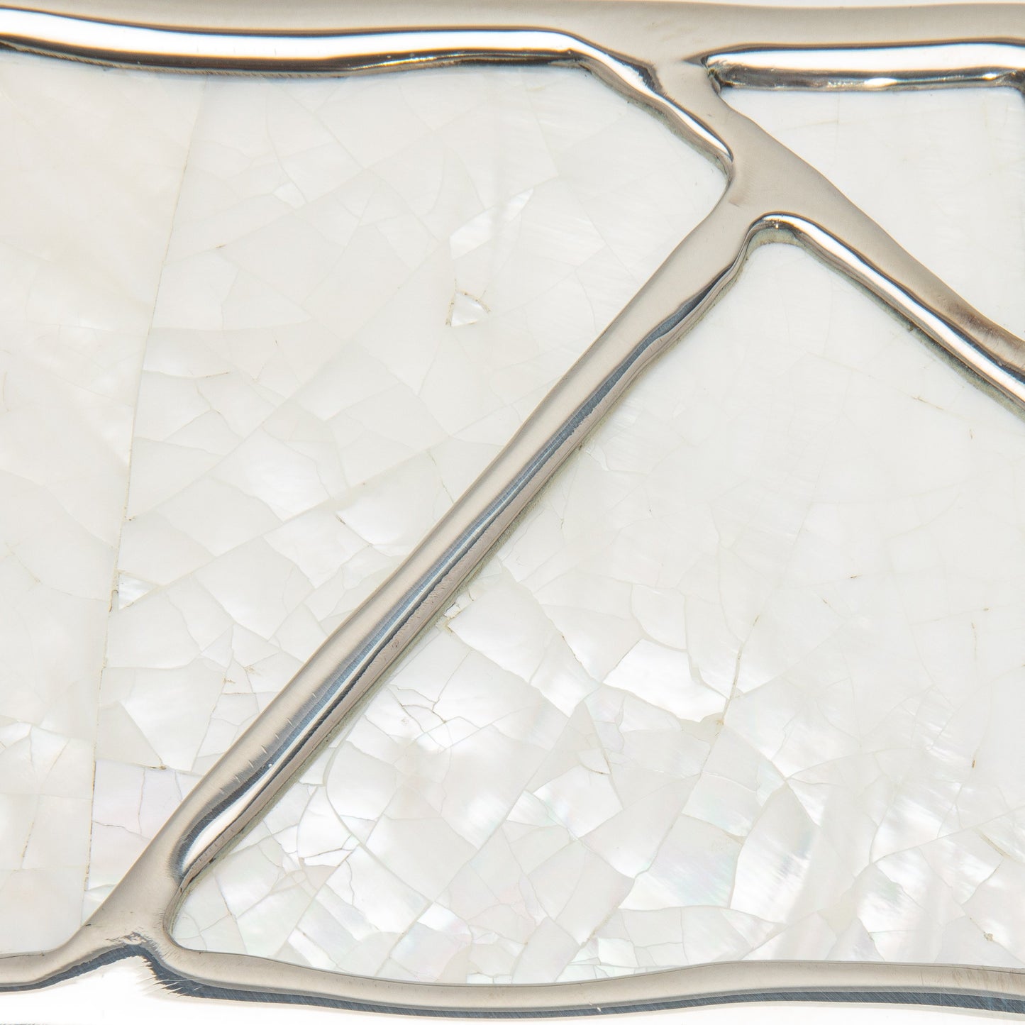 Modern Box in Mother of Pearl with Polished Stainless Steel by R&Y Augousti