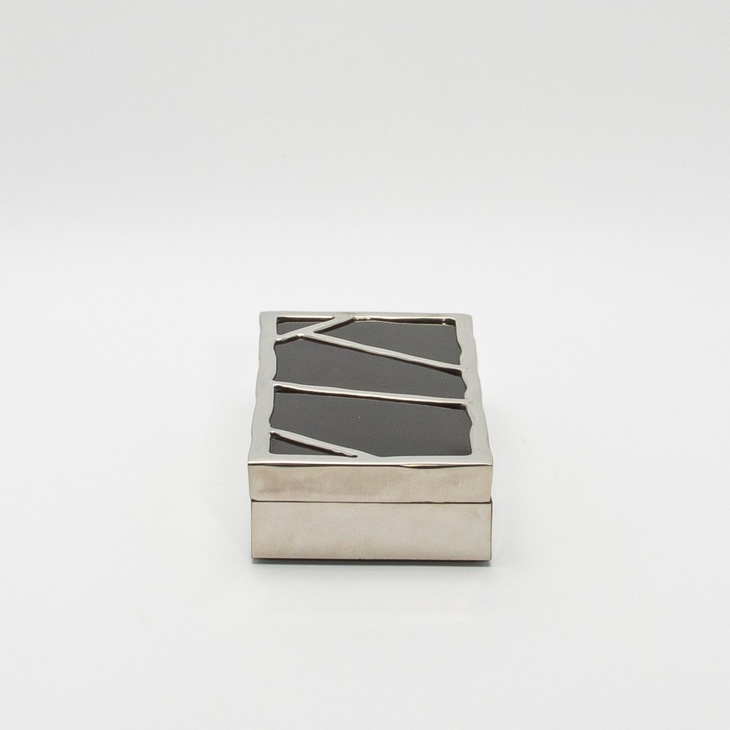 Modern Box in Black Shell with Polished Stainless Steel by R&Y Augousti