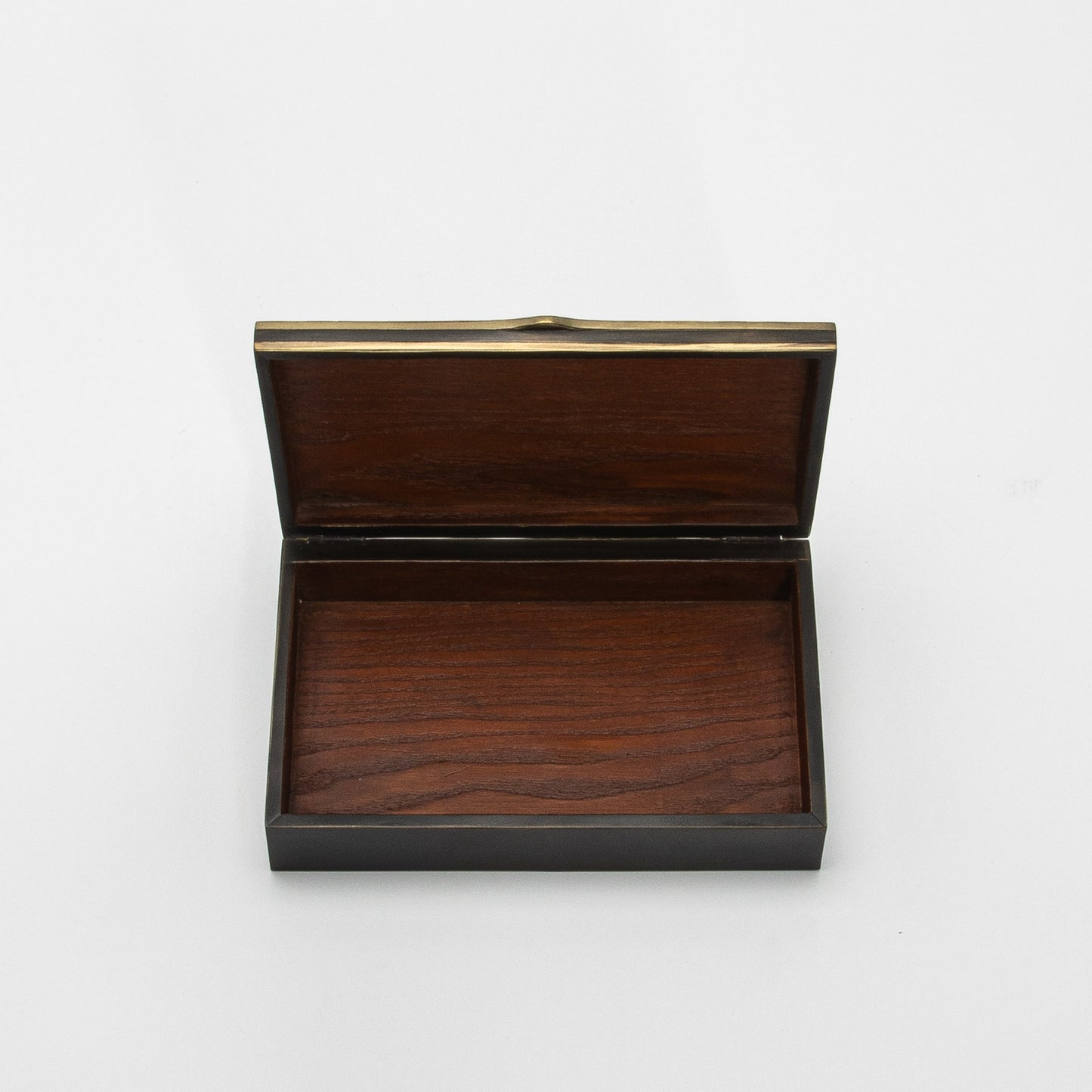 Set of 3 Boxes in Black Oak with Brass Details by R&Y Augousti