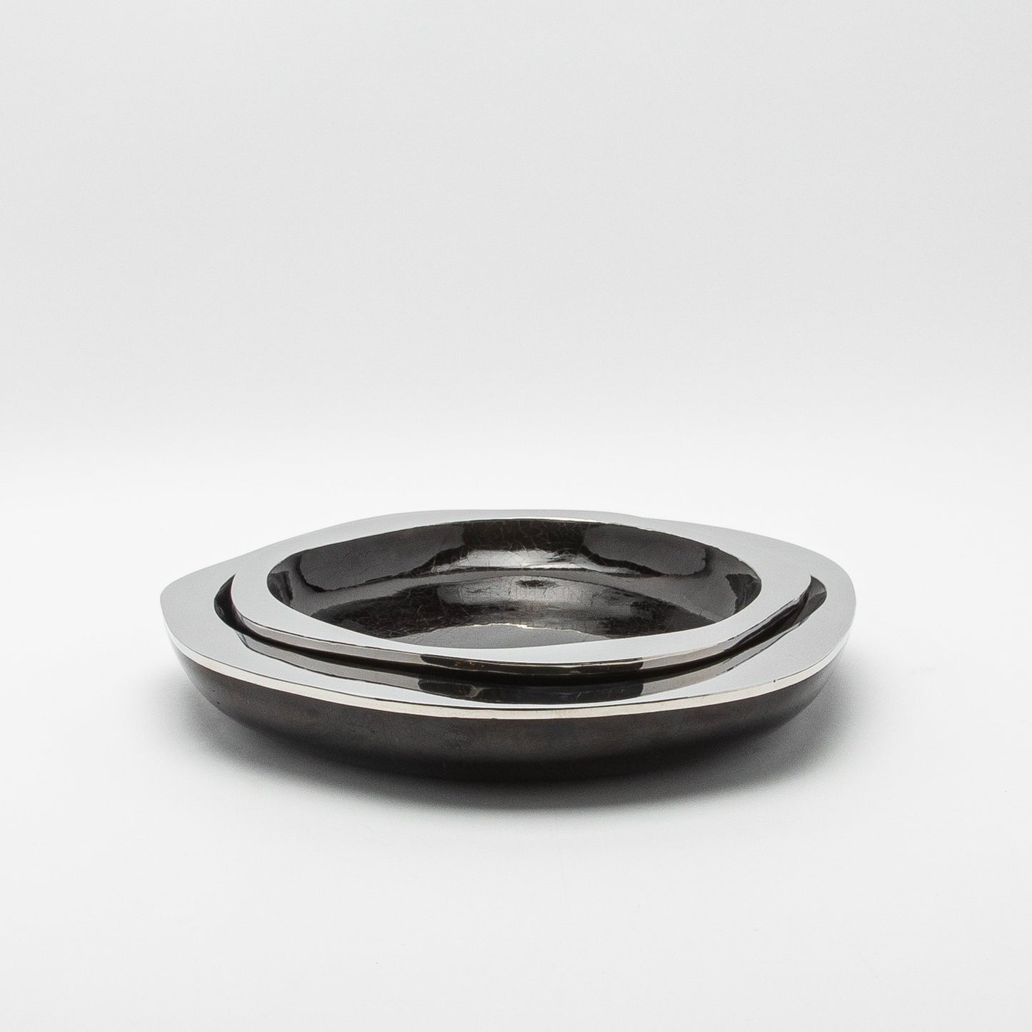 Bowl in Black Shell with Stainless Steel Details by R&Y Augousti