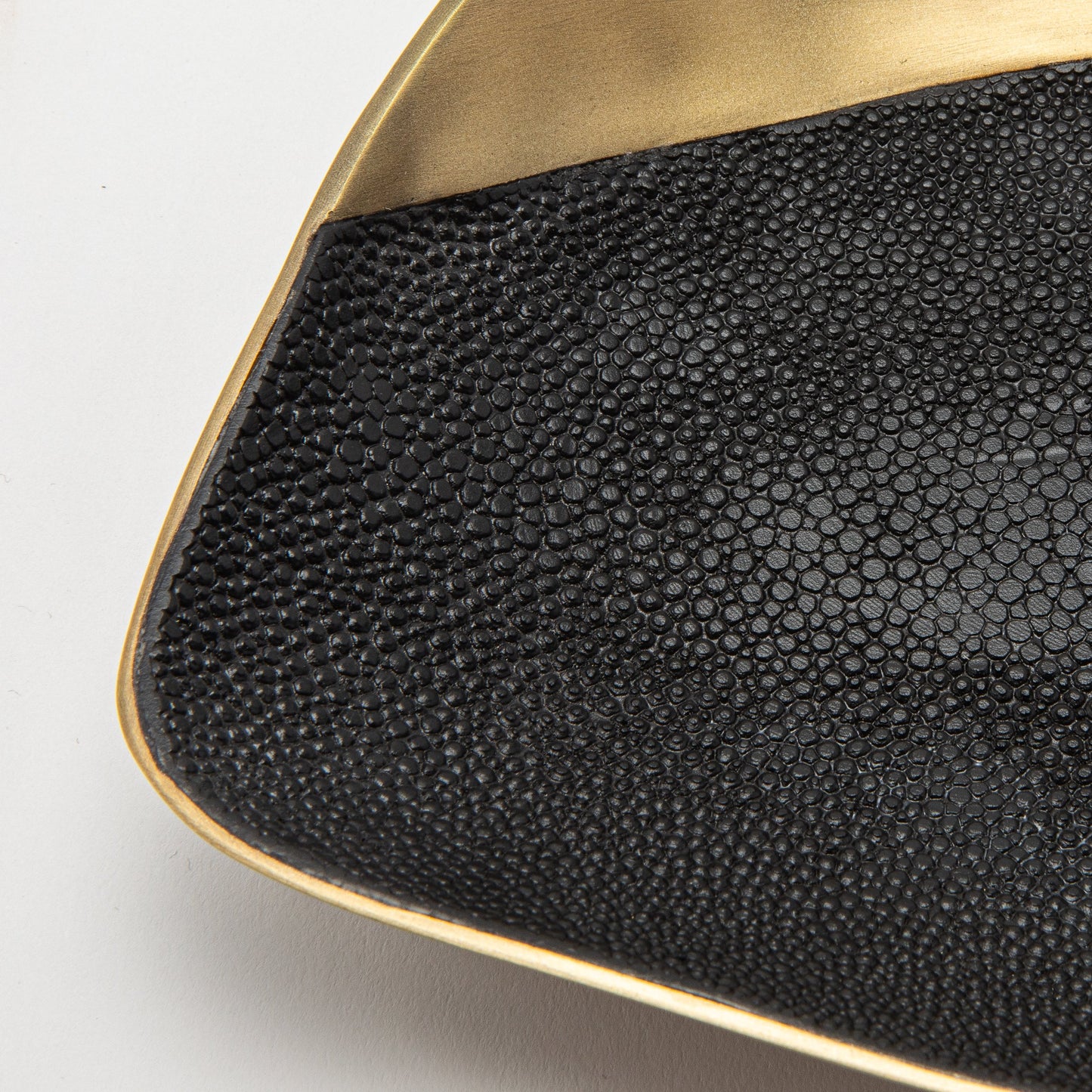 Bowl in Bronze Patina Brass with Black Shagreen Details by KIFU Paris