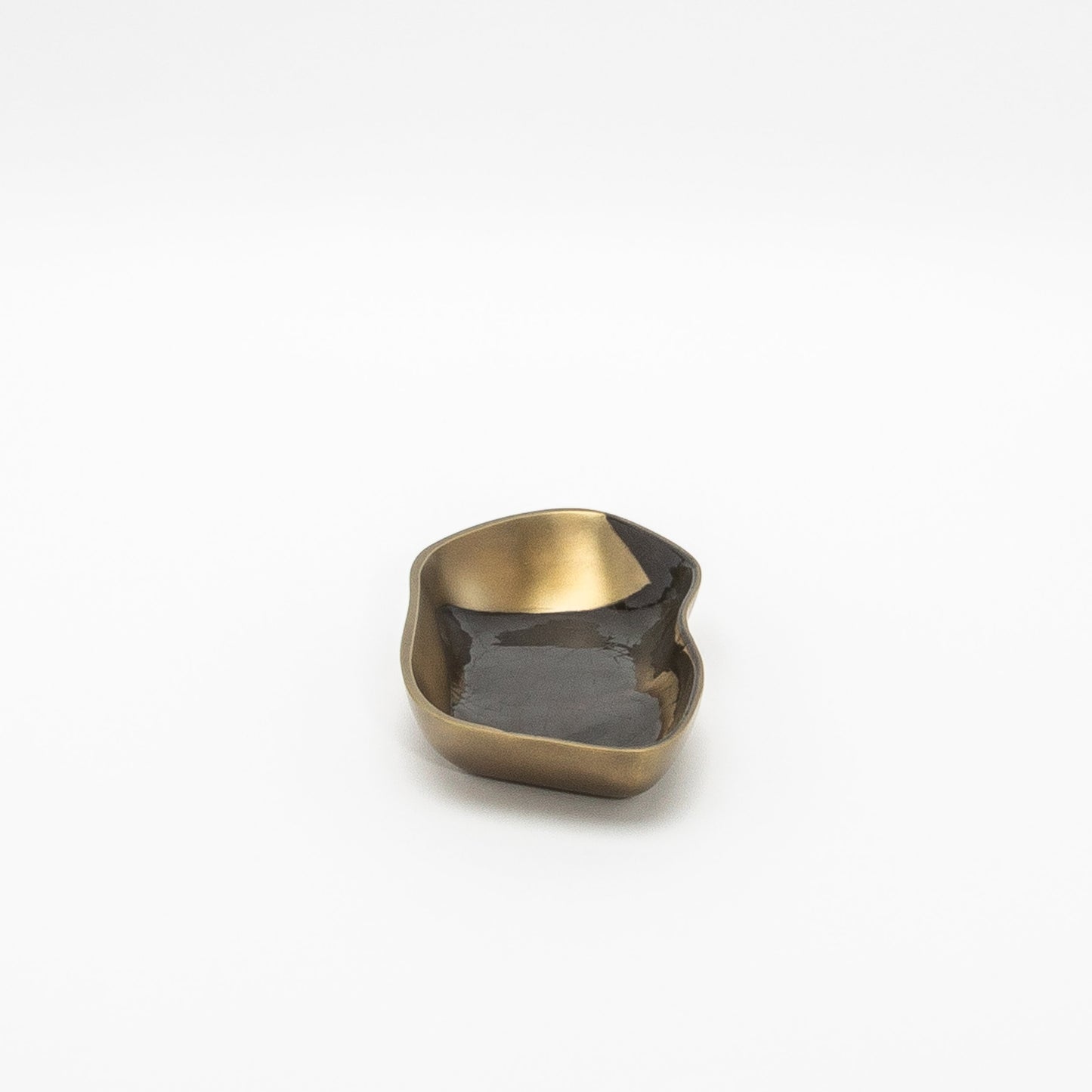 Bowl in Bronze Patina Brass with Black Shell Details by KIFU Paris
