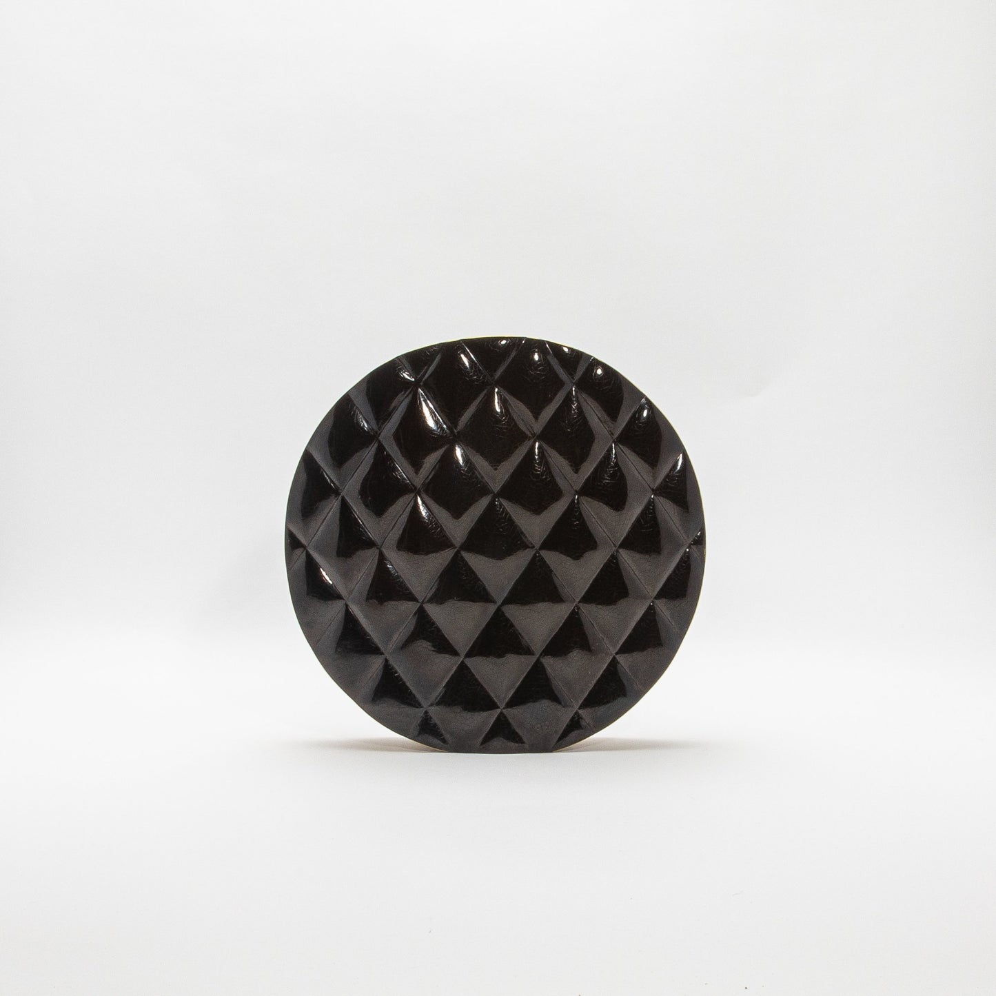 Quilted Vase in Black Shell with Brass by KIFU Paris