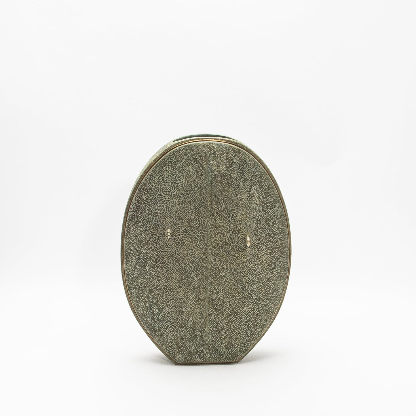 Vase in Grey Shagreen with Brass by R&Y Augousti