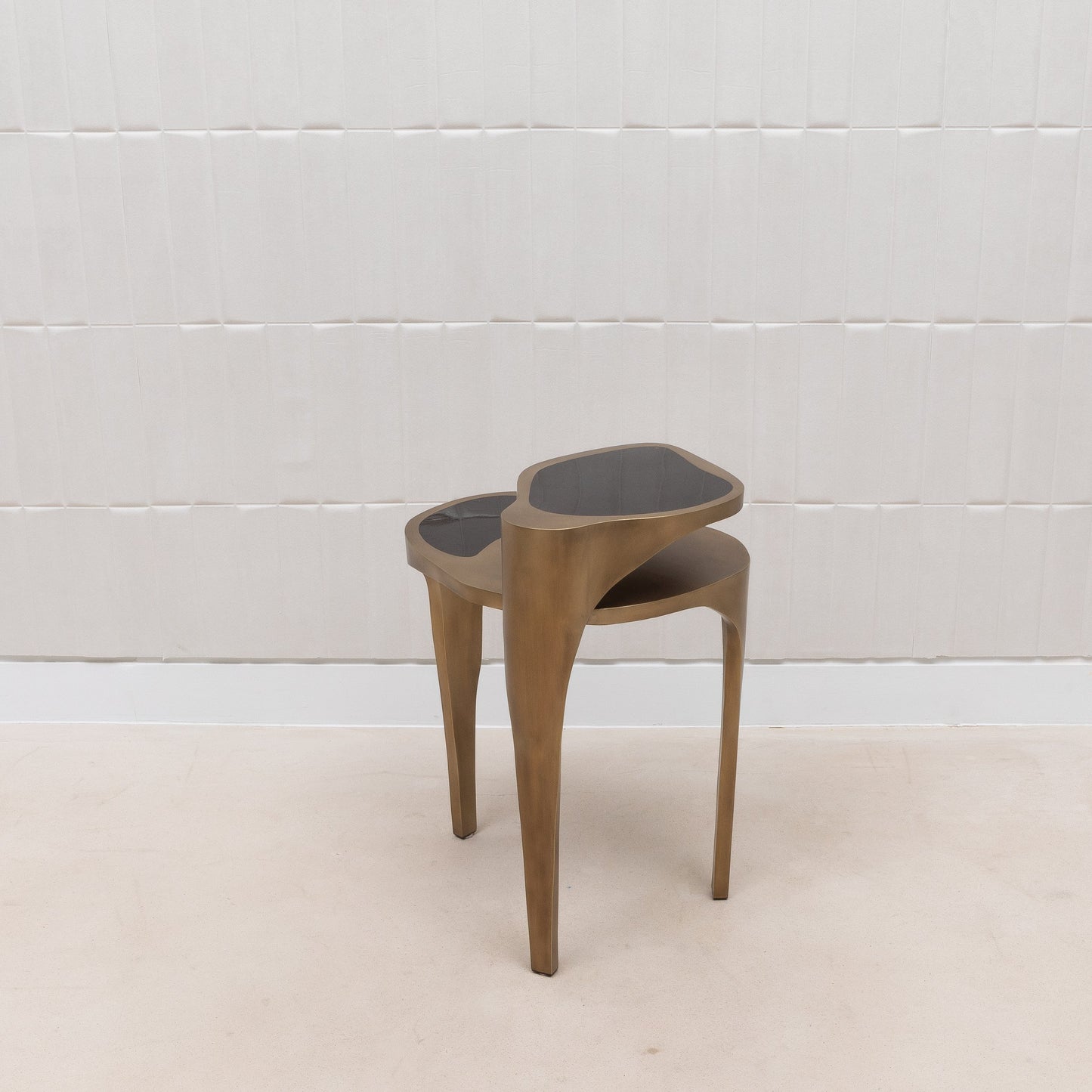 Side Table in Black Pen Shell with Bronze Patina Brass by R&Y Augousti