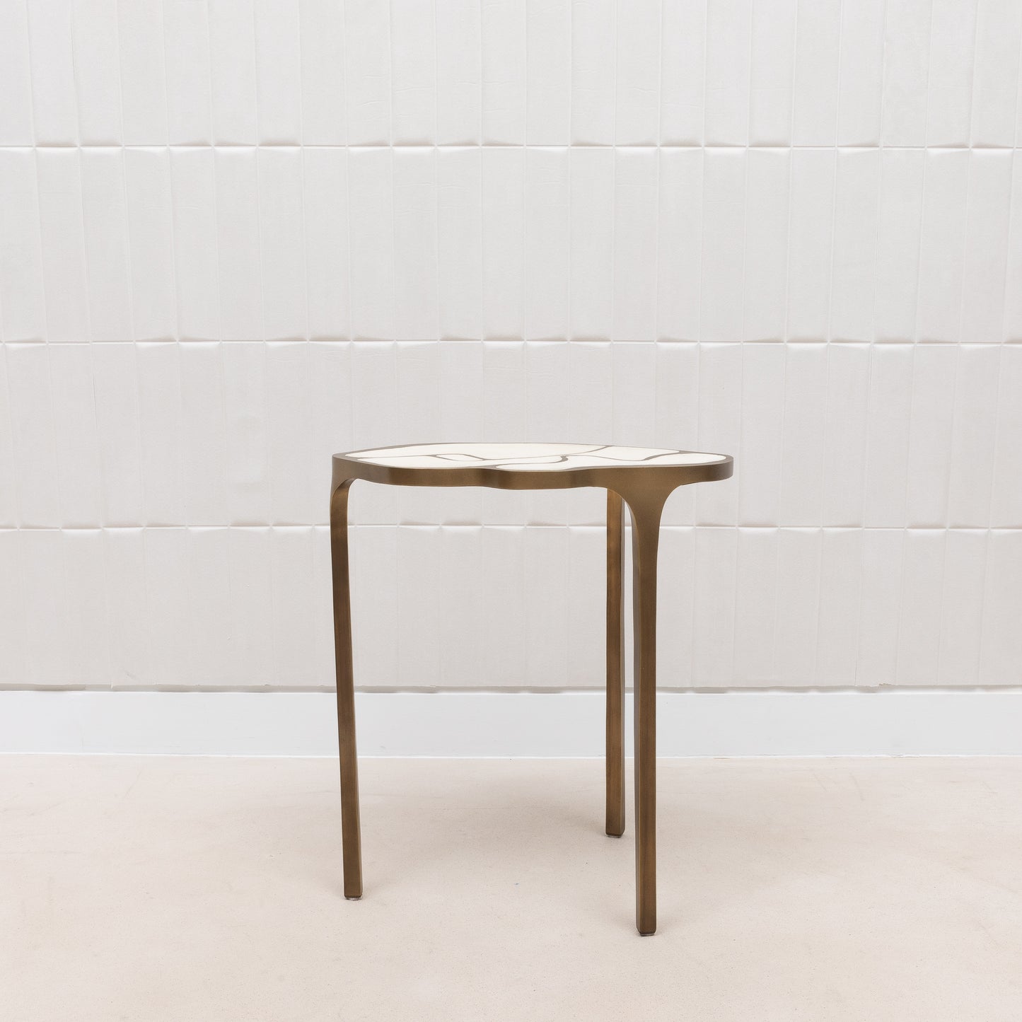 Side Table in Antique Natural Shagreen with Bronze Patina Brass by R&Y Augousti