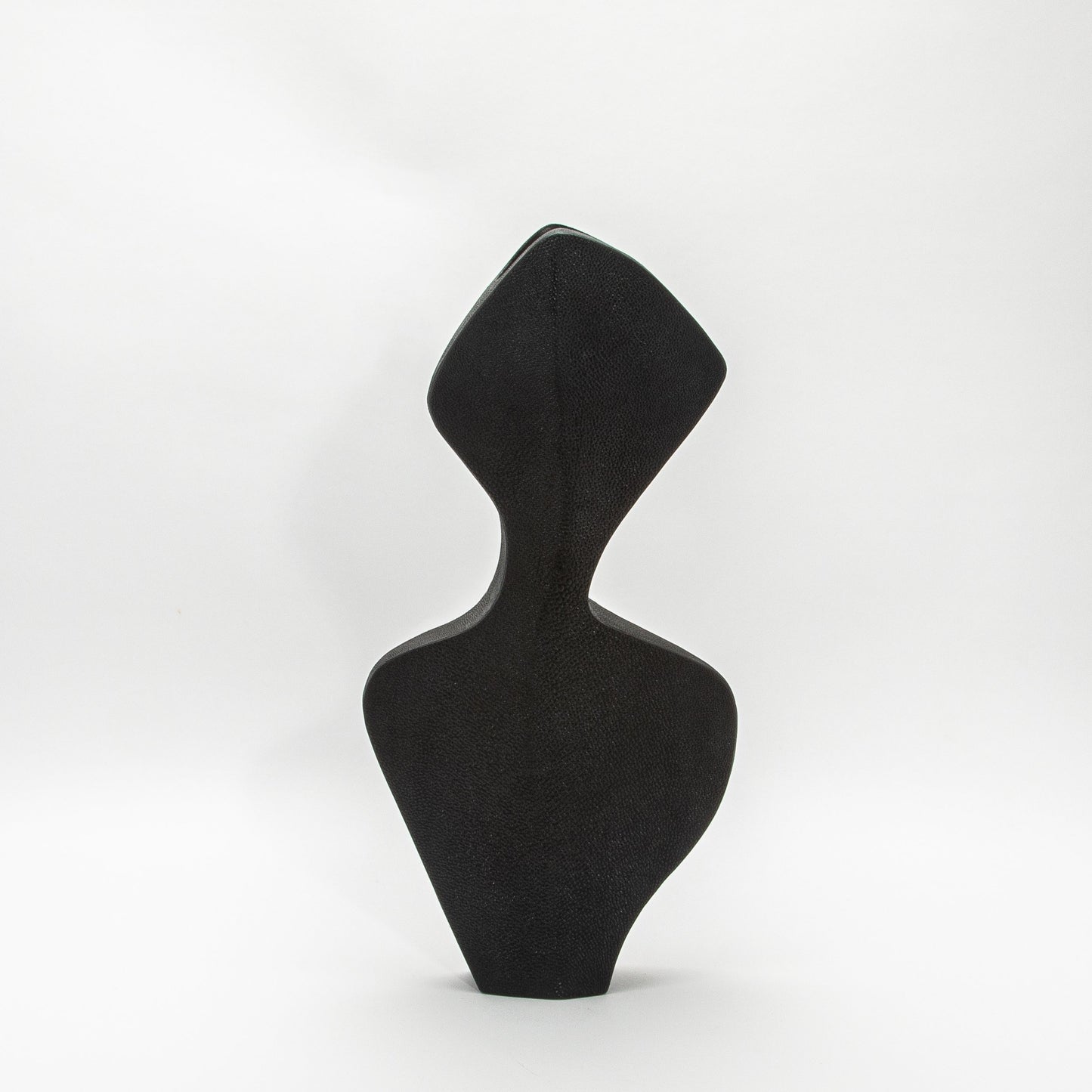 Sculptural Vase in Black Shagreen by R&Y Augousti