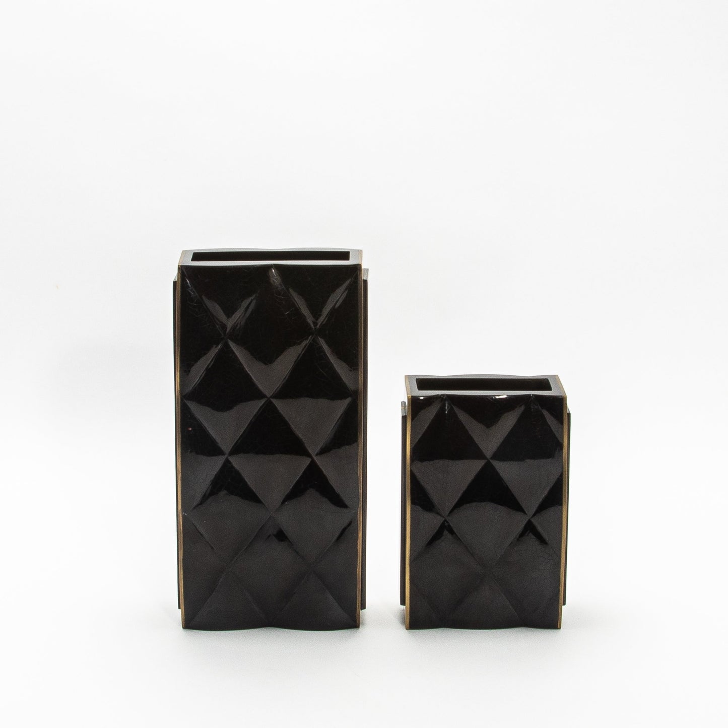 Quilted Vase in Black Shell by KIFU Paris