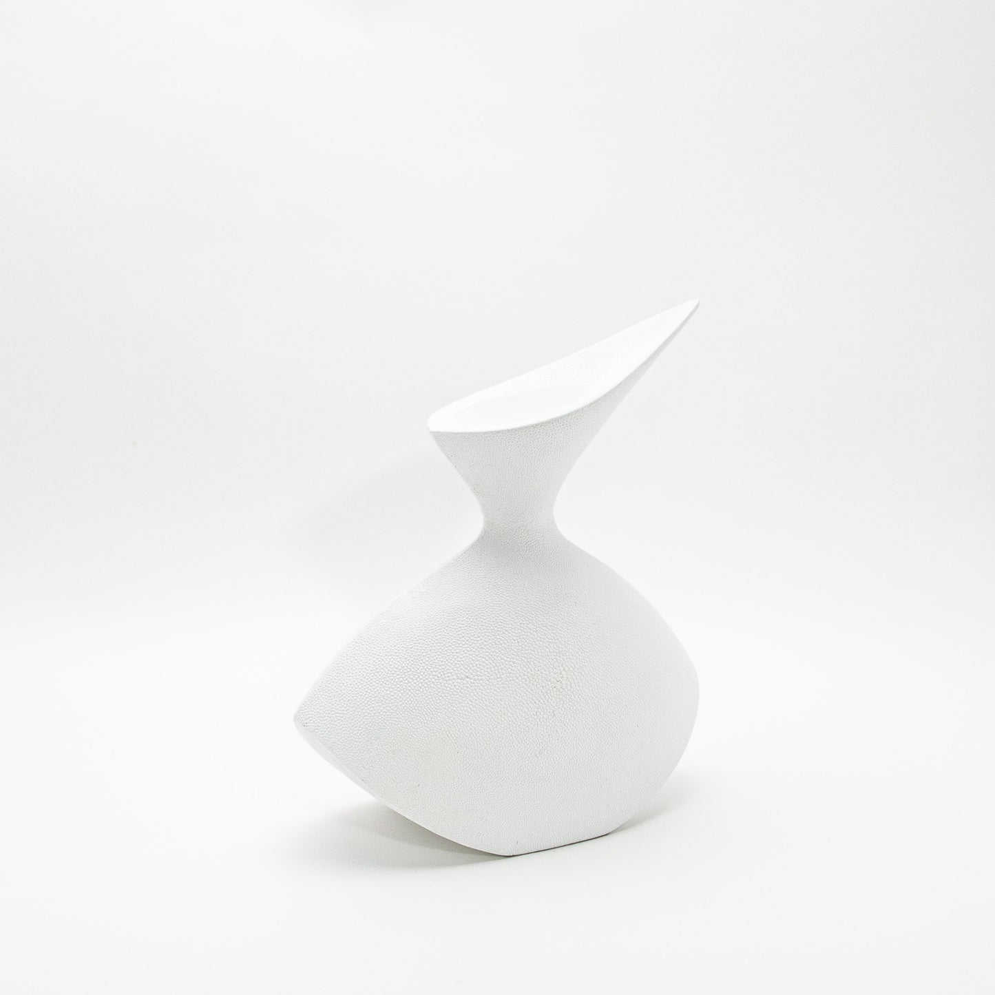 Sculptural Vase in White Shagreen by R&Y Augousti
