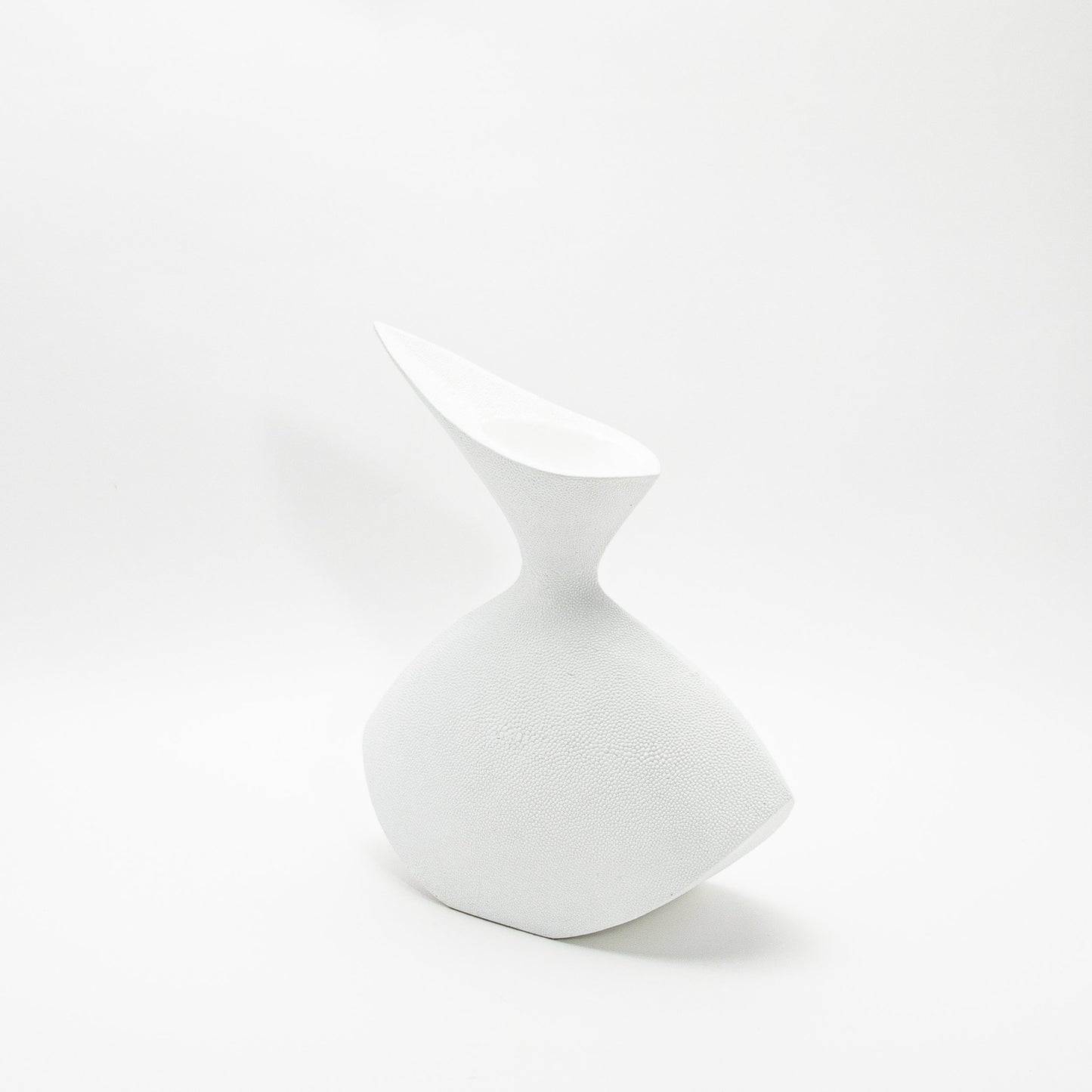 Sculptural Vase in White Shagreen by R&Y Augousti