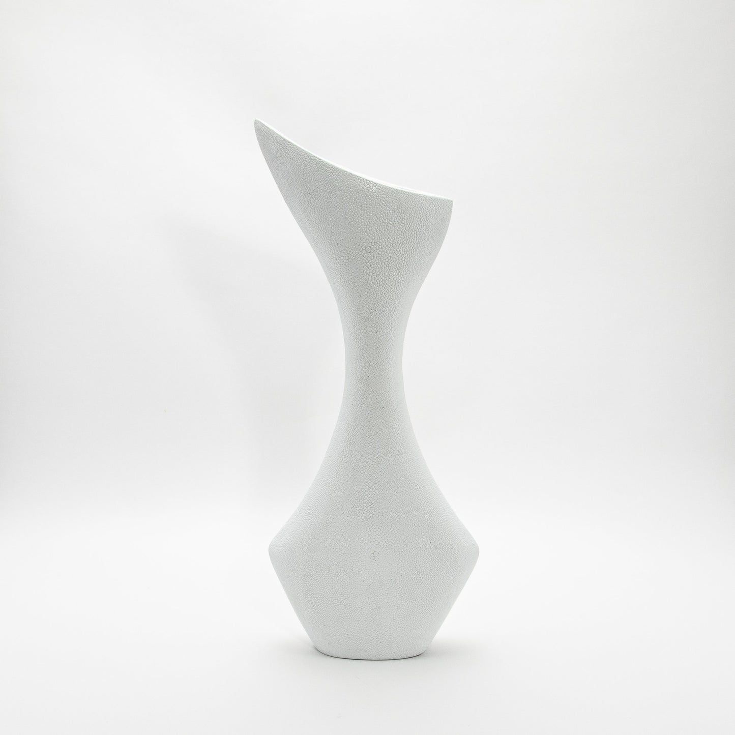 Sculptural Vase in White Shagreen by R&Y Augousti