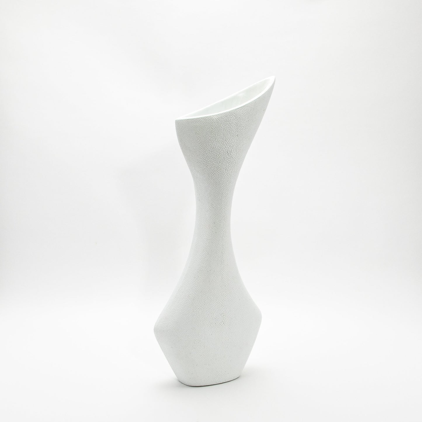Sculptural Vase in White Shagreen by R&Y Augousti
