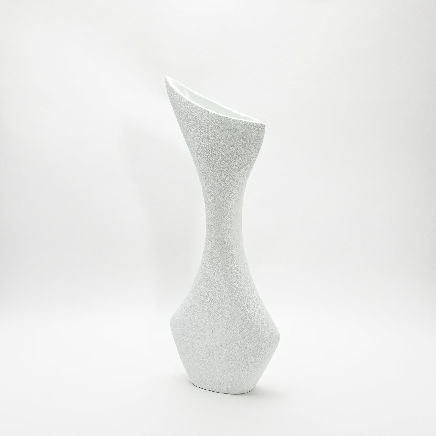 Sculptural Vase in White Shagreen by R&Y Augousti