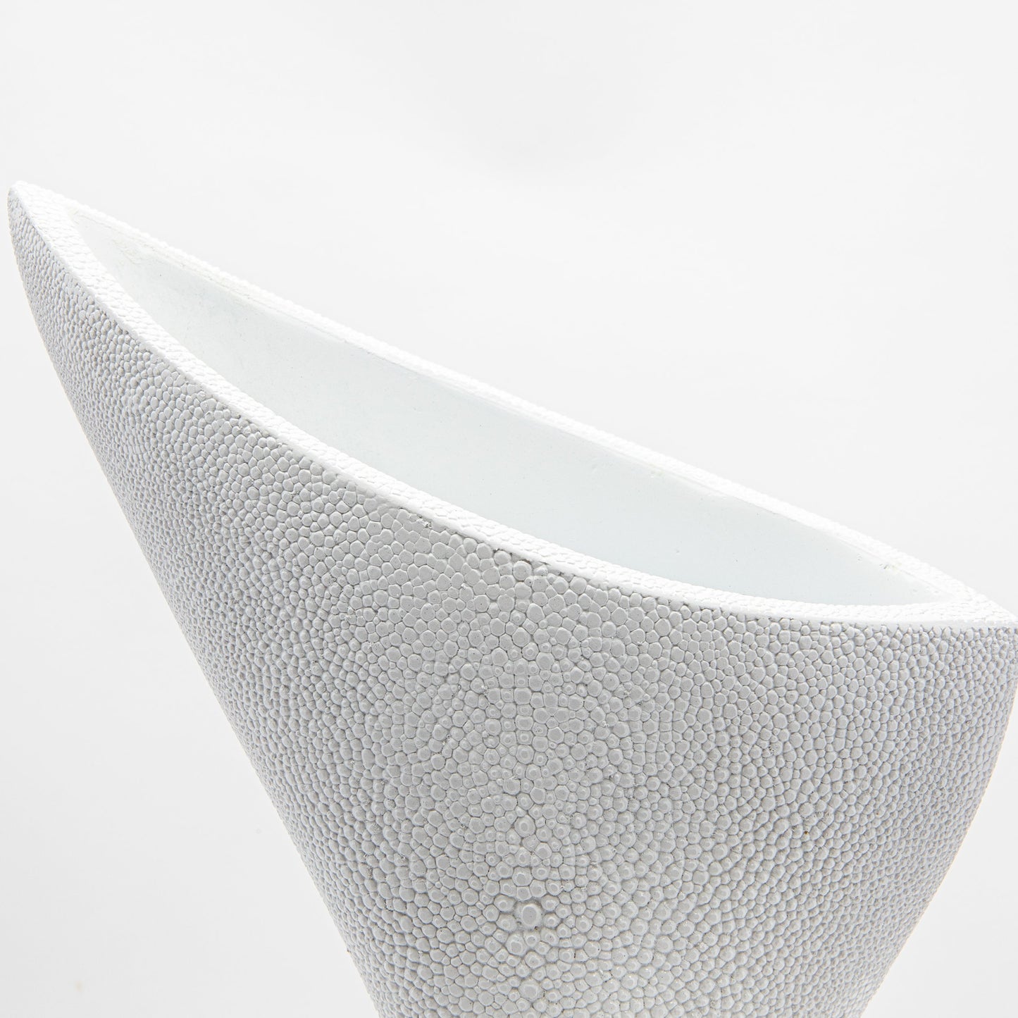 Sculptural Vase in White Shagreen by R&Y Augousti